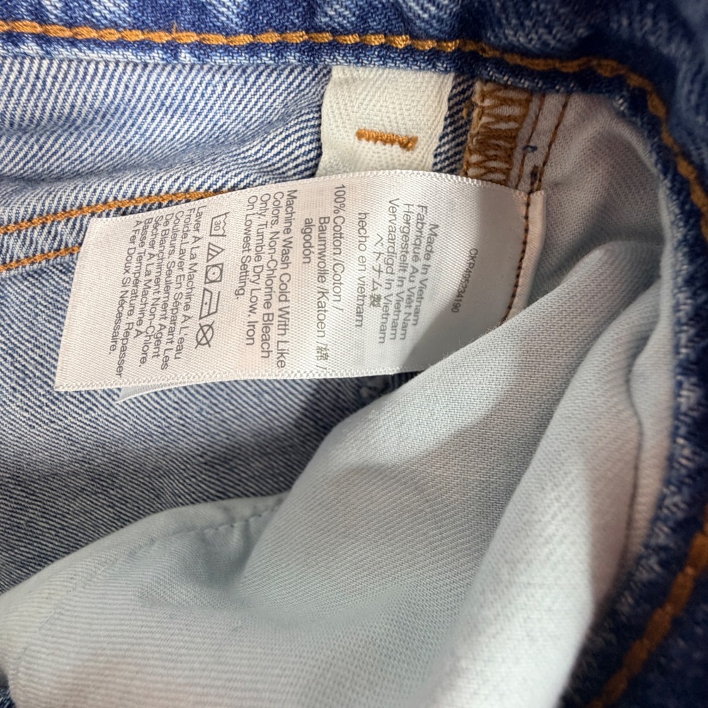 Madewell Straight Leg Jeans 29 Blue Raw Hem Cuffed DM8771 - Picture 7 of 10